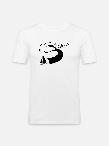 segeln Segelschiff Segler - Männer Slim Fit T-Shirt - Weiß