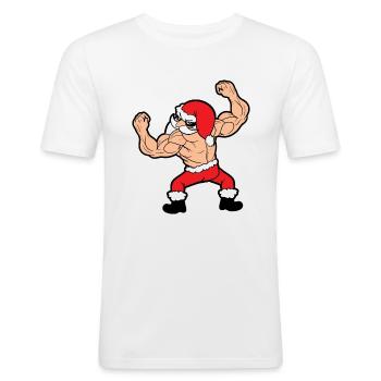 Weihnachten - Männer Slim Fit T-Shirt - Weiß - Vorne - Nik (191cm)