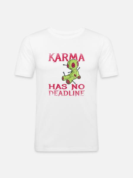 Karma has no deadline - Men's Slim Fit T-Shirt - white