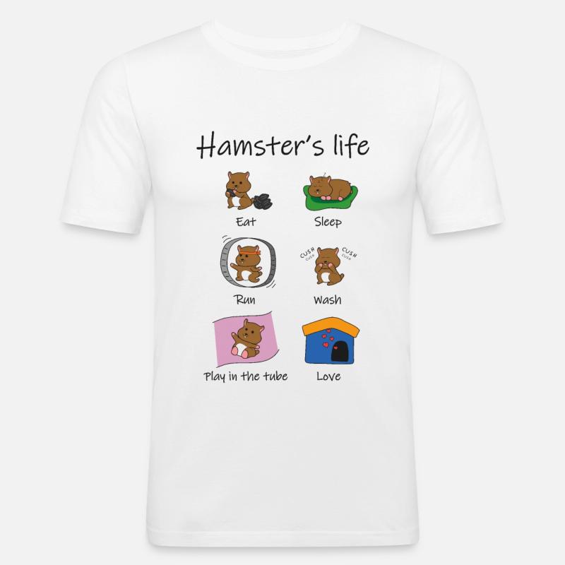 das Leben des Hamsters - Männer Slim Fit T-Shirt - Weiß
