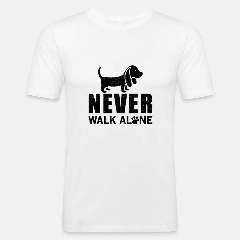 Never walk alone - Männer Slim Fit T-Shirt - Weiß