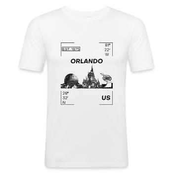 Orlando Florida - Männer Slim Fit T-Shirt - Weiß - Vorne - Nik (191cm)