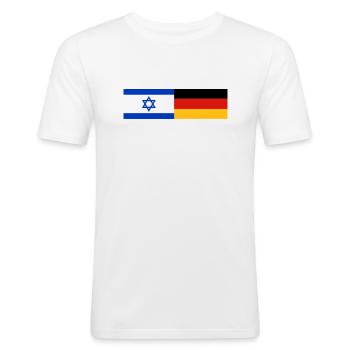 Israel Deutschland - Männer Slim Fit T-Shirt - Weiß - Vorne - Nik (191cm)