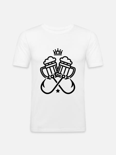fish hook fishing beer - Men's Slim Fit T-Shirt - white