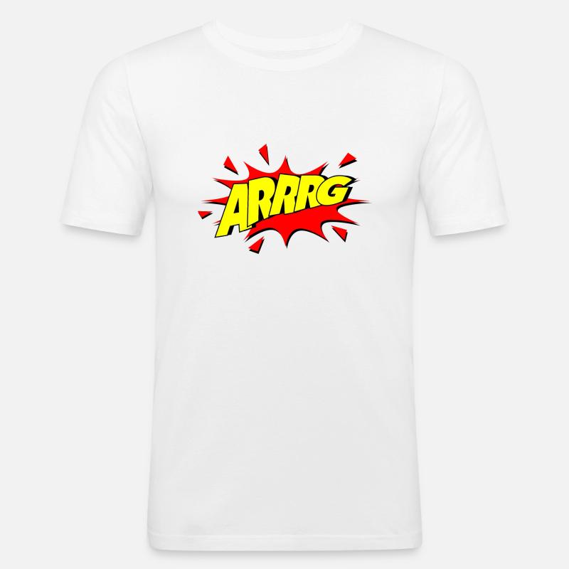 Arrg / wut / comic - Männer Slim Fit T-Shirt - Weiß