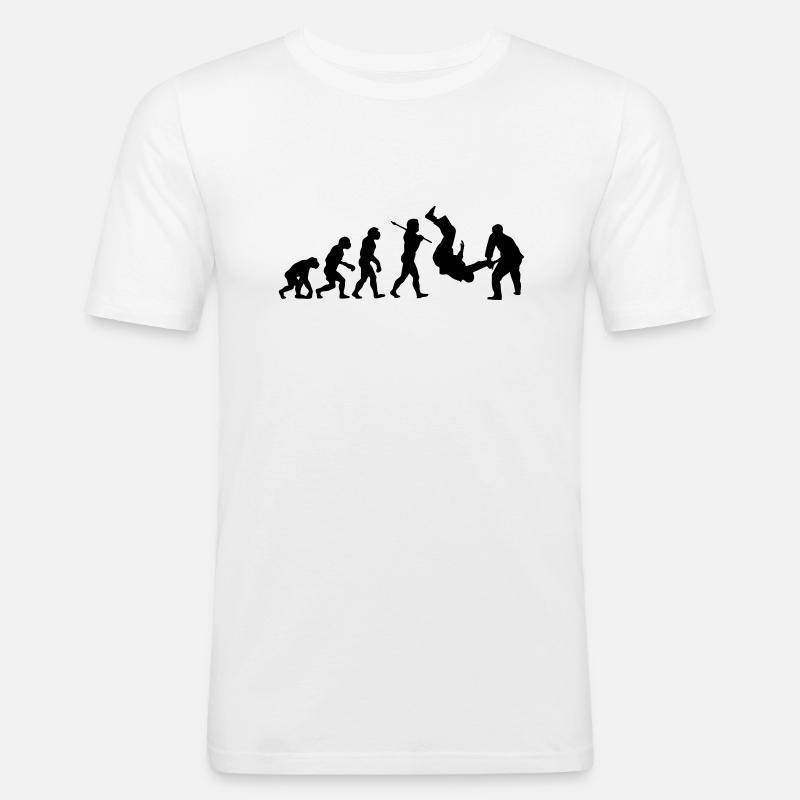 Judo Throw Evolution - T-shirt près du corps Homme - blanc