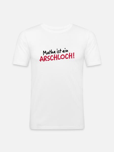 Mathe - Männer Slim Fit T-Shirt - Weiß