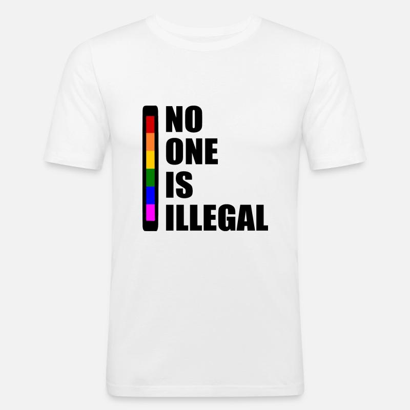 No one is illegal - Männer Slim Fit T-Shirt - Weiß