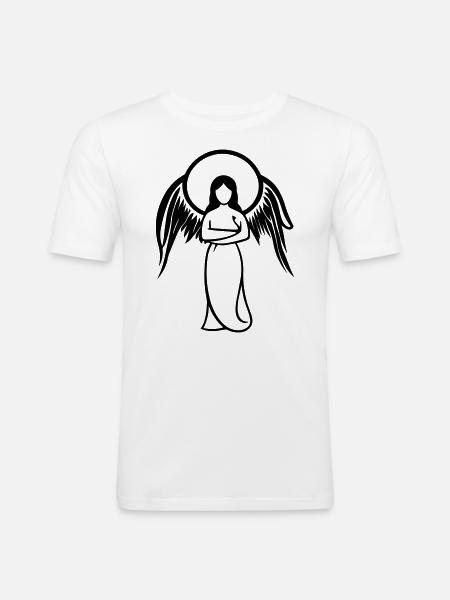 Engel - Männer Slim Fit T-Shirt - Weiß