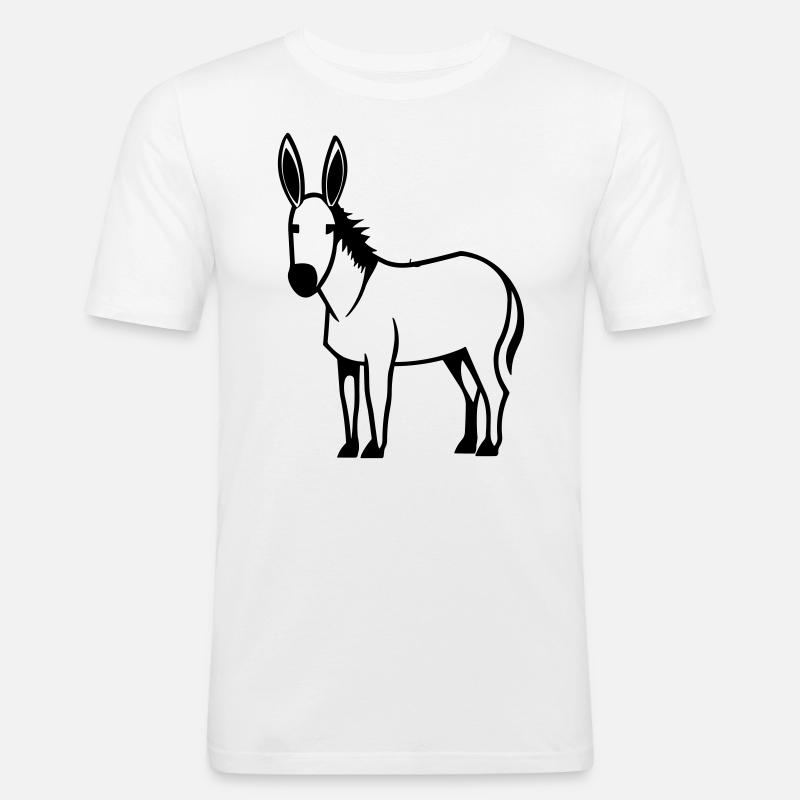 Esel - Männer Slim Fit T-Shirt - Weiß