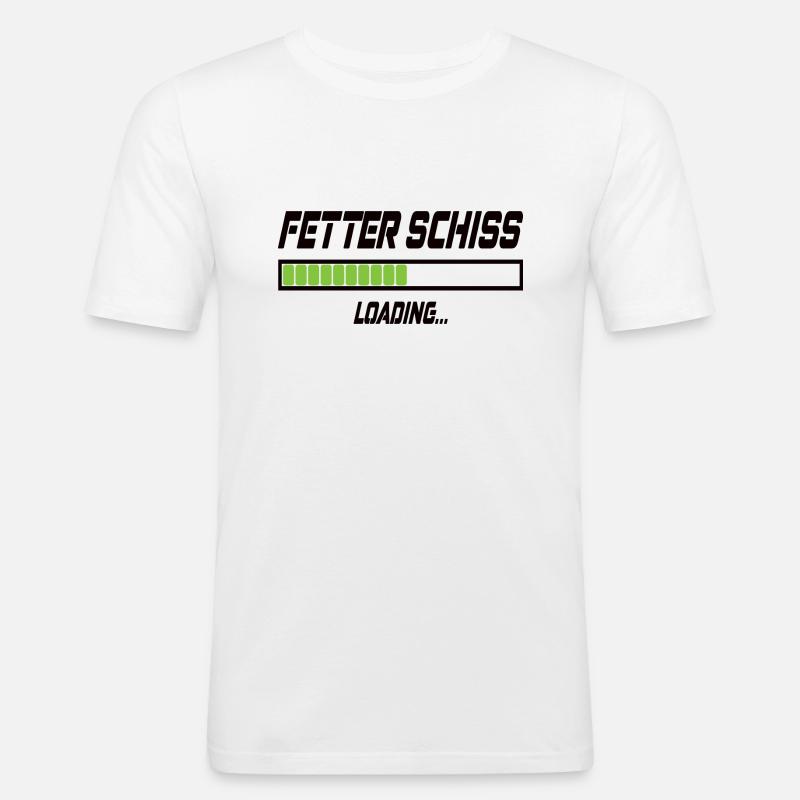 Fetter Schiss Loading... - Männer Slim Fit T-Shirt - Weiß