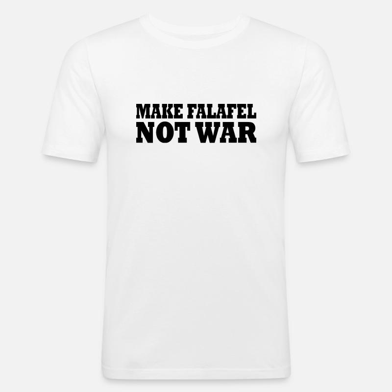 Make falafel not war - Männer Slim Fit T-Shirt - Weiß