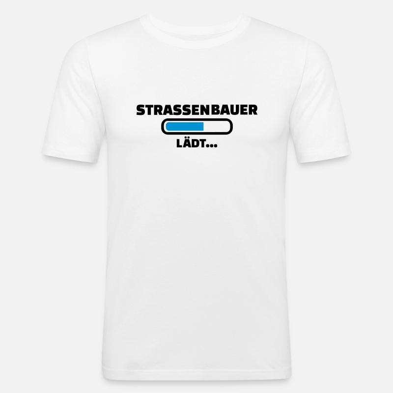 Straßenbauer - Männer Slim Fit T-Shirt - Weiß