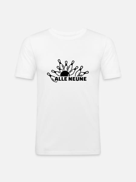 Kegeln - Männer Slim Fit T-Shirt - Weiß