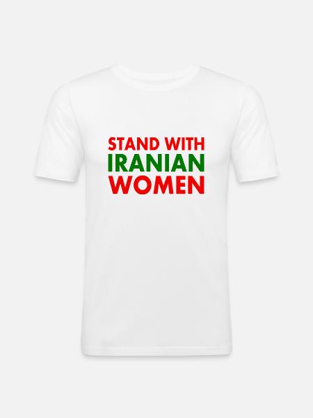Stand with iranian women - Men's Slim Fit T-Shirt - white