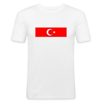 Turquie - Drapeau turc - T-shirt près du corps Homme - blanc - Devant - Nik (191cm)