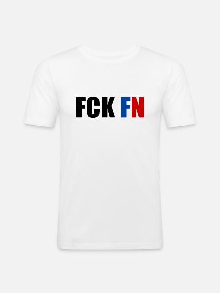 Fck fn - Männer Slim Fit T-Shirt - Weiß
