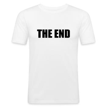 The end - Männer Slim Fit T-Shirt - Weiß - Vorne - Nik (191cm)