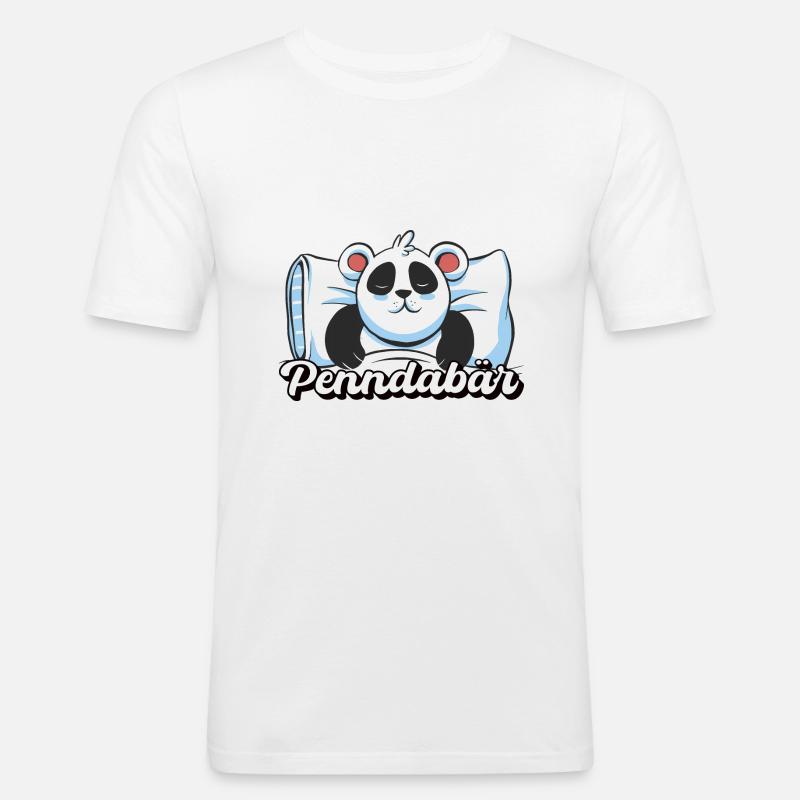Panda Schlaf Bär Geschenk - Männer Slim Fit T-Shirt - Weiß