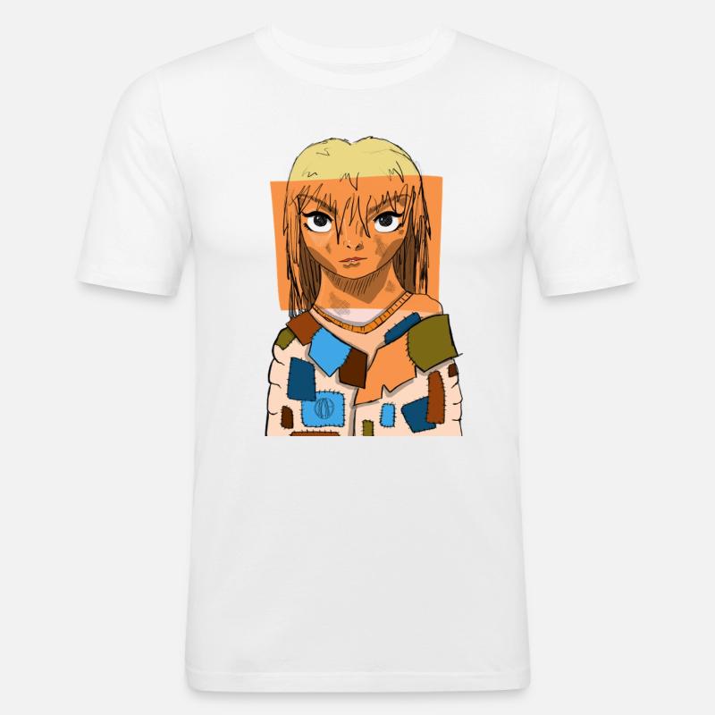 Collage d’yeux d’anime #4 - T-shirt près du corps Homme - blanc