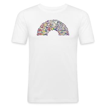 Pride (Marche des fiertés) - T-shirt près du corps Homme - blanc - Devant - Nik (191cm)