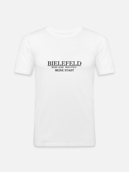 Bielefeld - Männer Slim Fit T-Shirt - Weiß