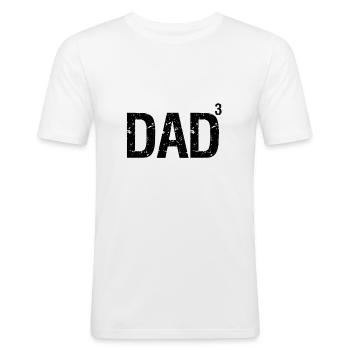 Dad von 3 Kindern - Männer Slim Fit T-Shirt - Weiß - Vorne - Nik (191cm)