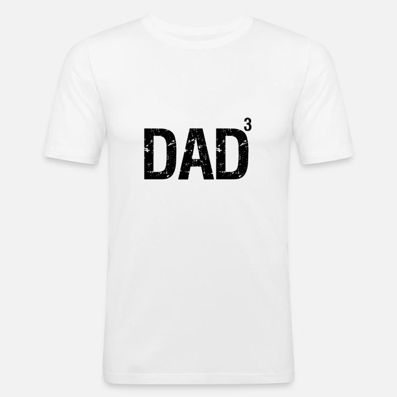 Dad von 3 Kindern - Männer Slim Fit T-Shirt - Weiß