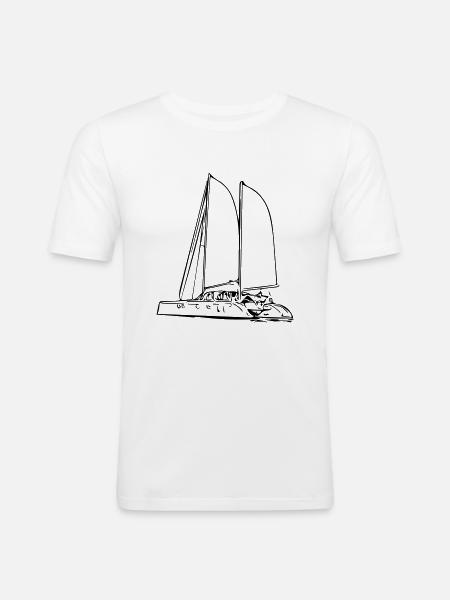 Sail yacht - Men's Slim Fit T-Shirt - white