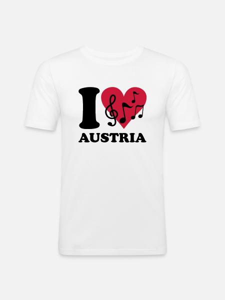 I love Austria - Männer Slim Fit T-Shirt - Weiß