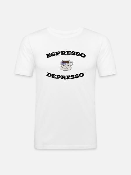Espresso Depresso - Men's Slim Fit T-Shirt - white
