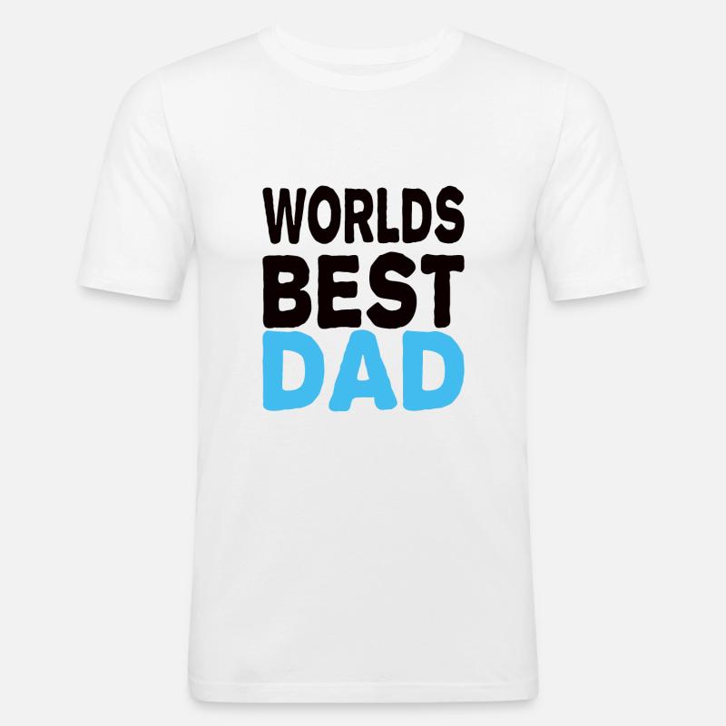 Worlds Best Dad - Männer Slim Fit T-Shirt - Weiß