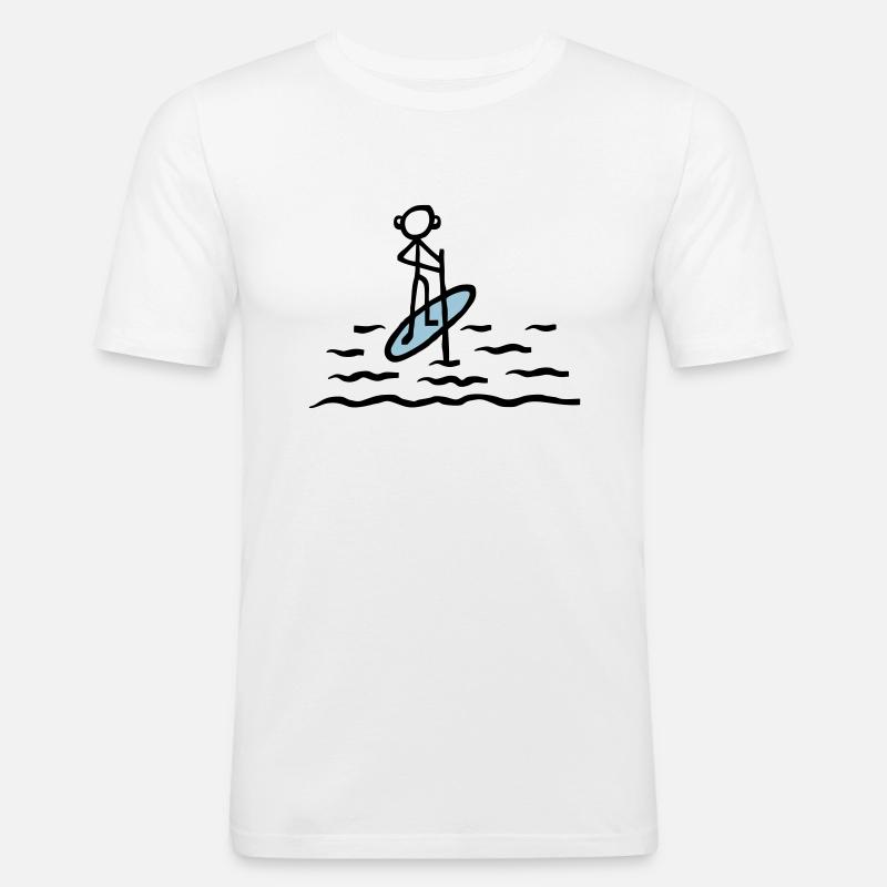 Paddling SUP - V2 - Männer Slim Fit T-Shirt - Weiß