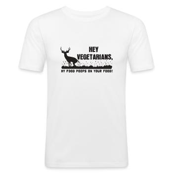 Mein Essen Kackt Auf Deins - Männer Slim Fit T-Shirt - Weiß - Vorne - Nik (191cm)
