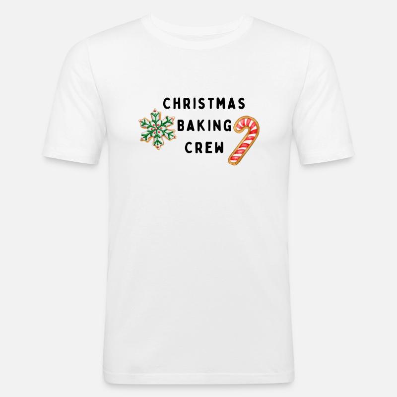 Weihnachtsbäcker-Crew - Männer Slim Fit T-Shirt - Weiß