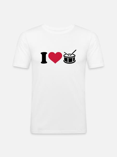 I love Drum - Men's Slim Fit T-Shirt - white