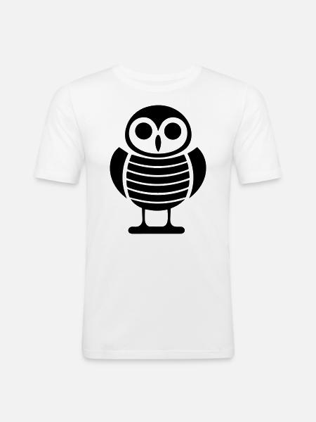 Steinkauz - Männer Slim Fit T-Shirt - Weiß