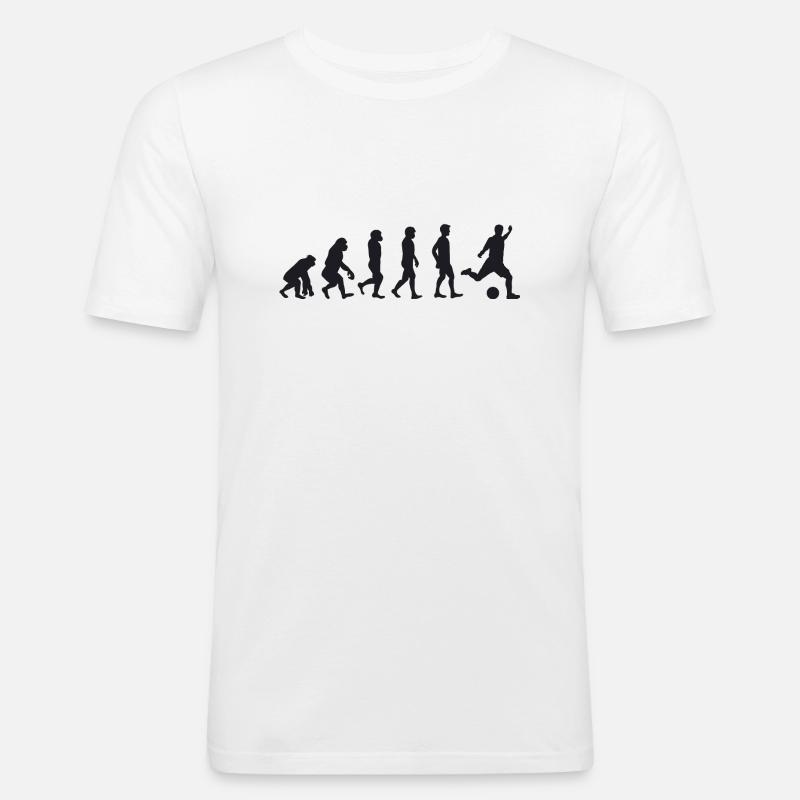 Evolution Fussball - Männer Slim Fit T-Shirt - Weiß