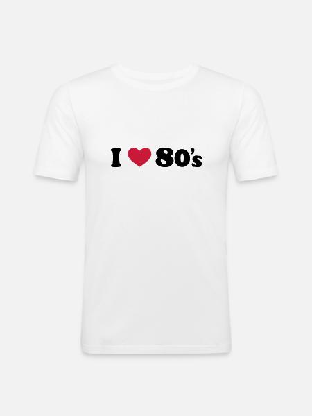 80's - Männer Slim Fit T-Shirt - Weiß