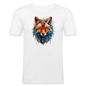 Fuchs - Männer Slim Fit T-Shirt - Weiß - Vorne - Nik (191cm)