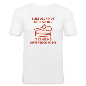 Ça ne fait aucune différence pour moi - T-shirt près du corps Homme - blanc - Devant - Nik (191cm)
