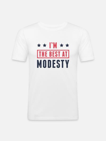 I’m The Best At Modesty - Men's Slim Fit T-Shirt - white