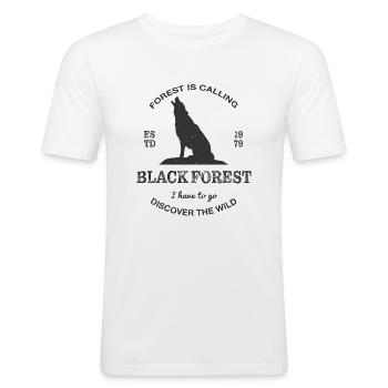 Forest is calling - Männer Slim Fit T-Shirt - Weiß - Vorne - Nik (191cm)