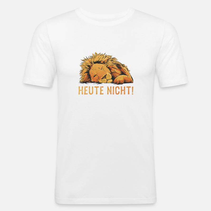 Heute Nicht Löwe - Männer Slim Fit T-Shirt - Weiß