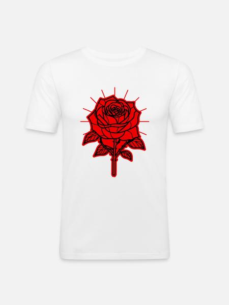 Rose Flower Thorns - Men's Slim Fit T-Shirt - white
