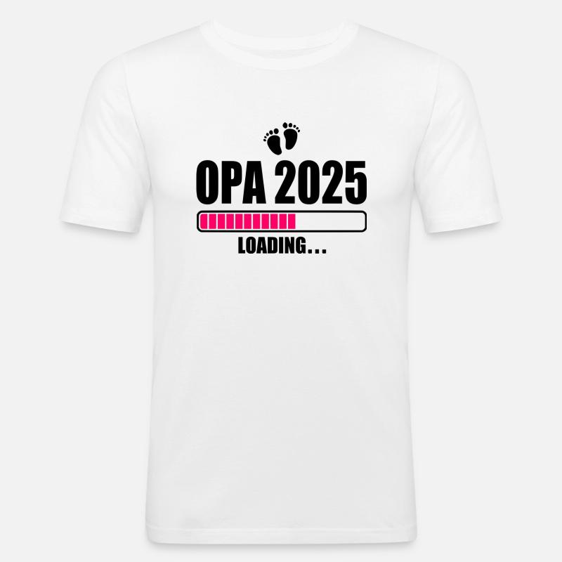 Opa 2025 loading - Männer Slim Fit T-Shirt - Weiß