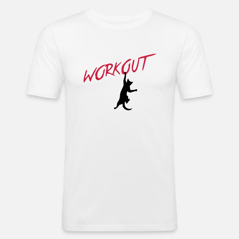 workout - Männer Slim Fit T-Shirt - Weiß