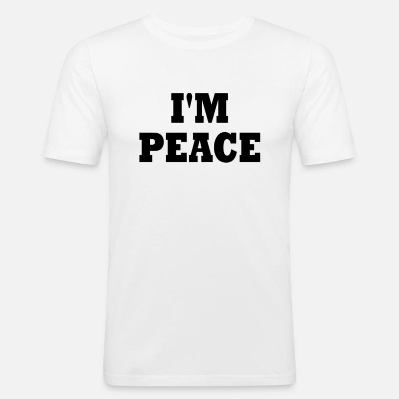 I'm peace - Männer Slim Fit T-Shirt - Weiß