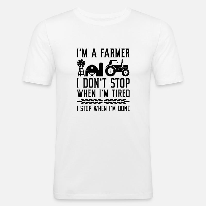 Ich bin ein Bauer - Männer Slim Fit T-Shirt - Weiß