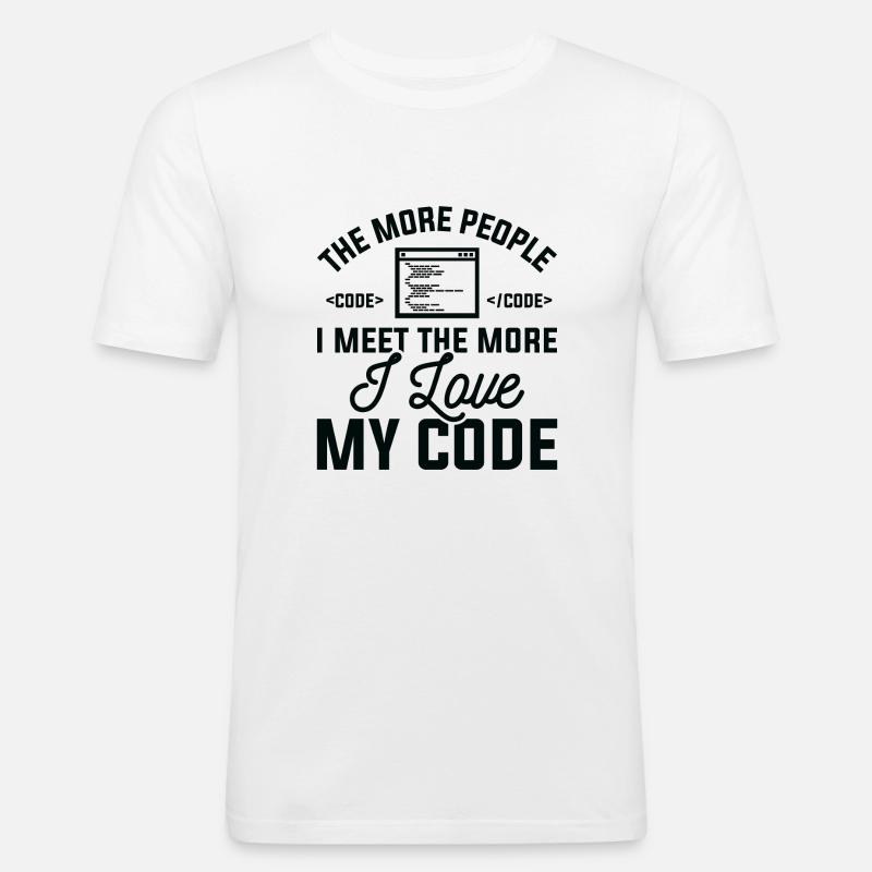J’aime mon code - T-shirt près du corps Homme - blanc